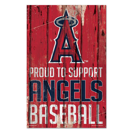 Los Angeles Angels 11x17 Wood Sign Proud to Support - ToylandEU