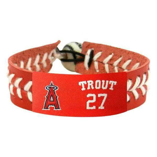 Los Angeles Angels Leather Baseball Bracelet Mike Trout - ToylandEU