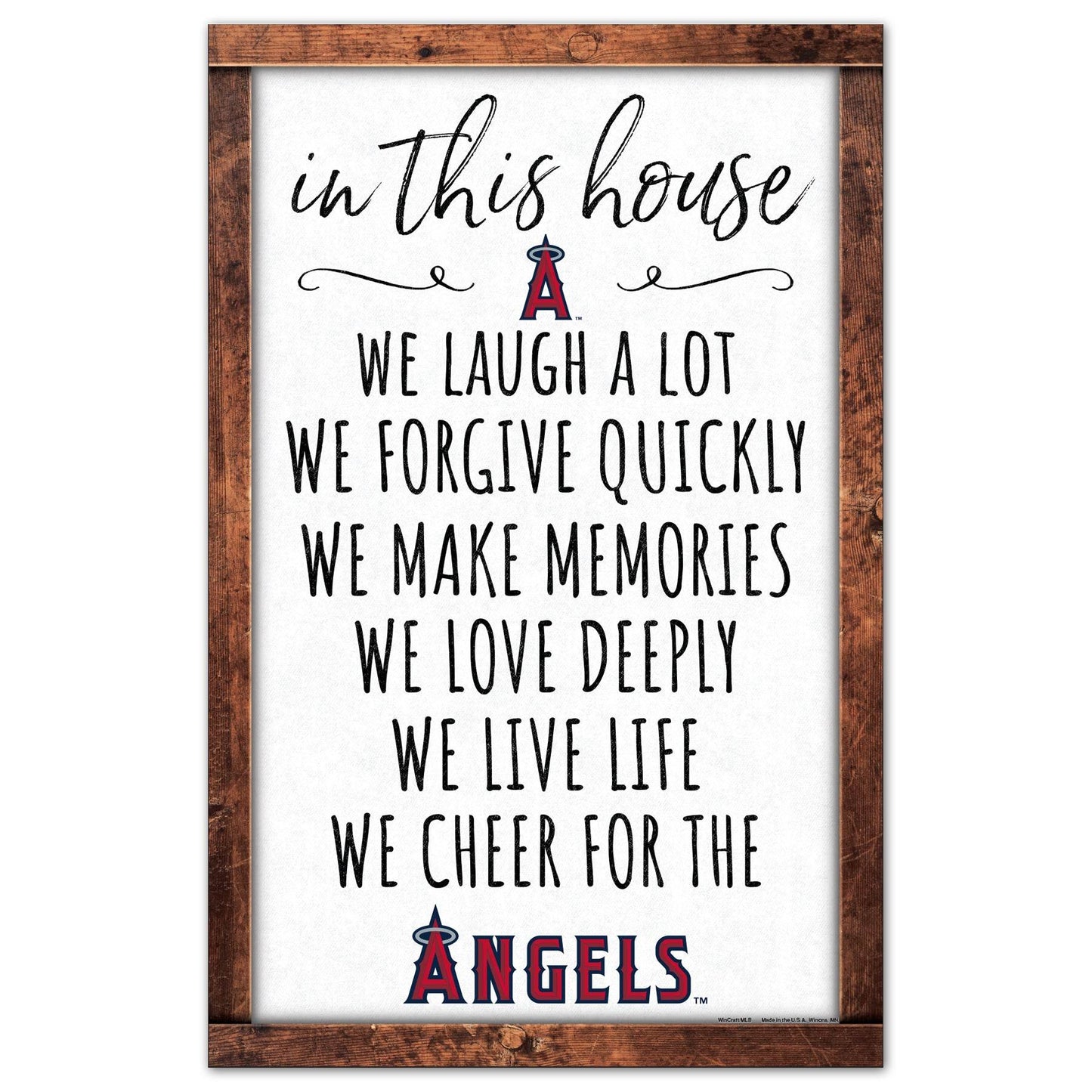 Los Angeles Angels Sign 11x17 Wood Wall Decor In This House - ToylandEU