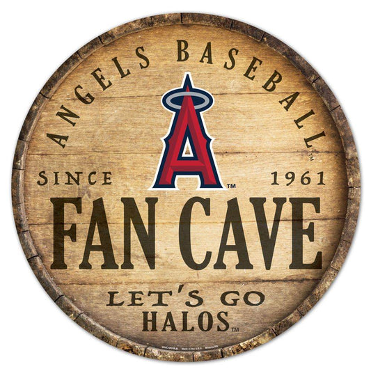 Los Angeles Angels Wood Sign 14 Inch Round Barrel Top - ToylandEU