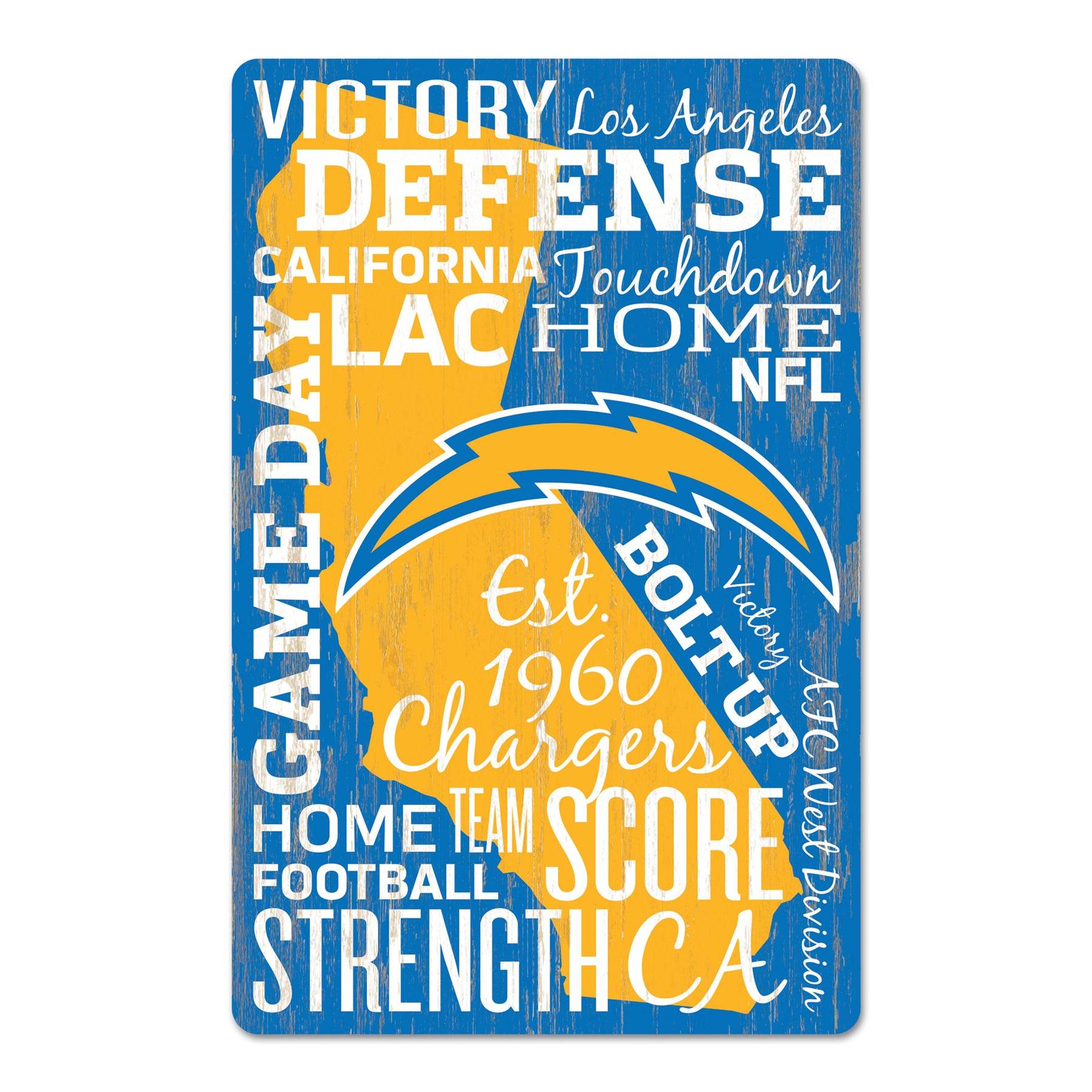 Los Angeles Chargers 11x17 Wood Sign With Established Date - ToylandEU