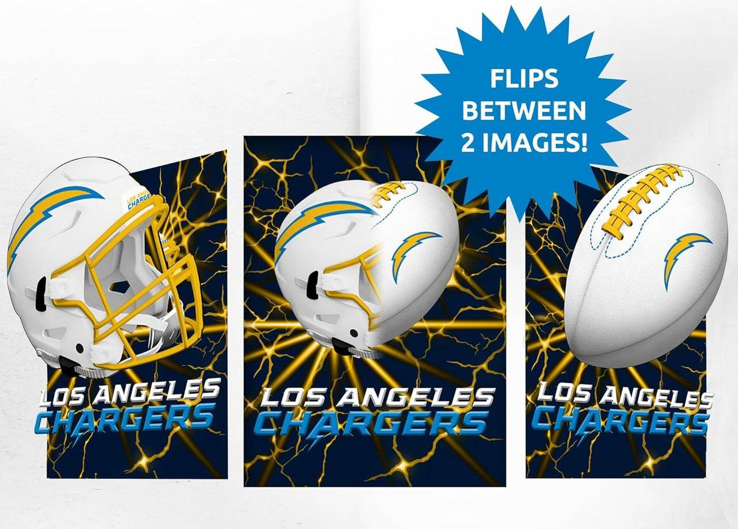 Los Angeles Chargers 3D Art Print Lenticular Lightning Flip - ToylandEU