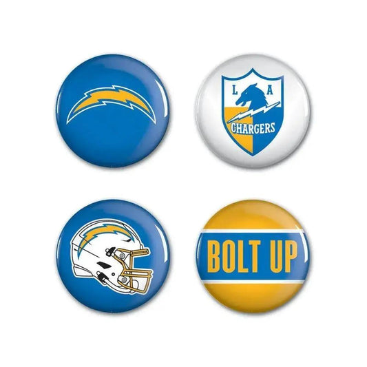  Los Angeles Chargers 4 Pack Buttons With Logo Designs -  ToylandEU™