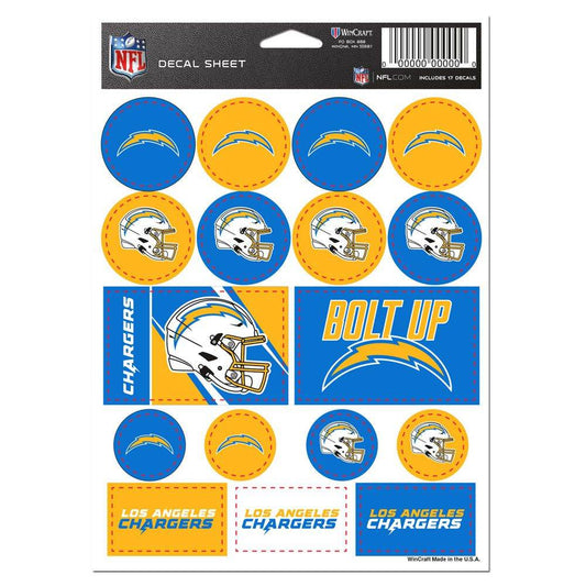 Los Angeles Chargers 5x7 Vinyl Decal Sheet For Cars - ToylandEU