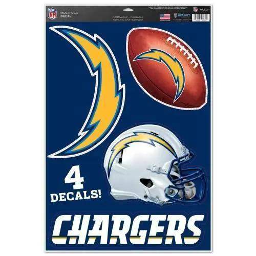  Los Angeles Chargers Decal 11x17 Cut To Logo 4 Piece -  ToylandEU™