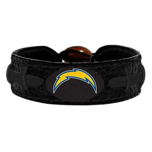 Los Angeles Chargers Leather Bracelet Ceramic Bead Black - ToylandEU