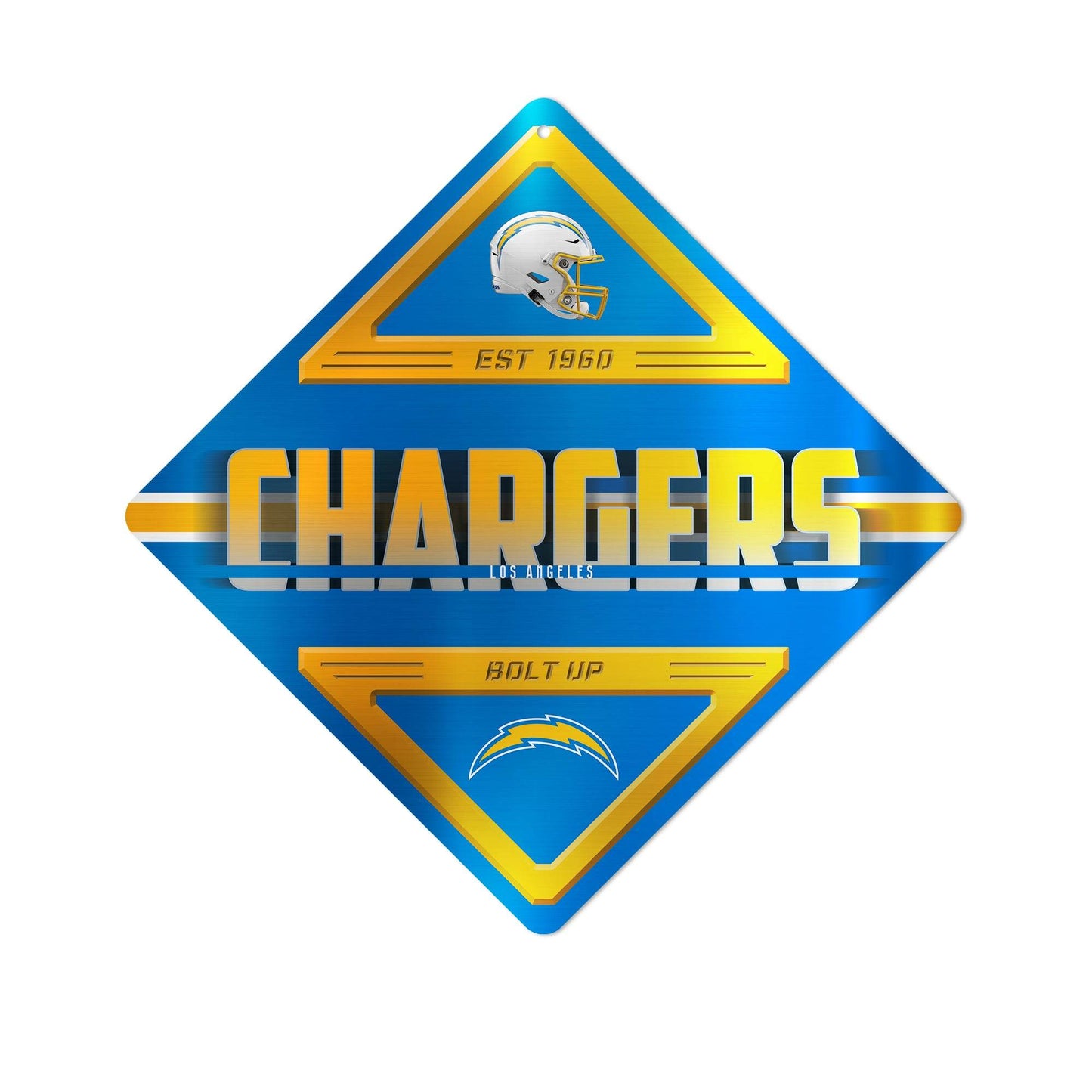 Los Angeles Chargers Metal Diamond Shape Sign 12x12 Inches - ToylandEU