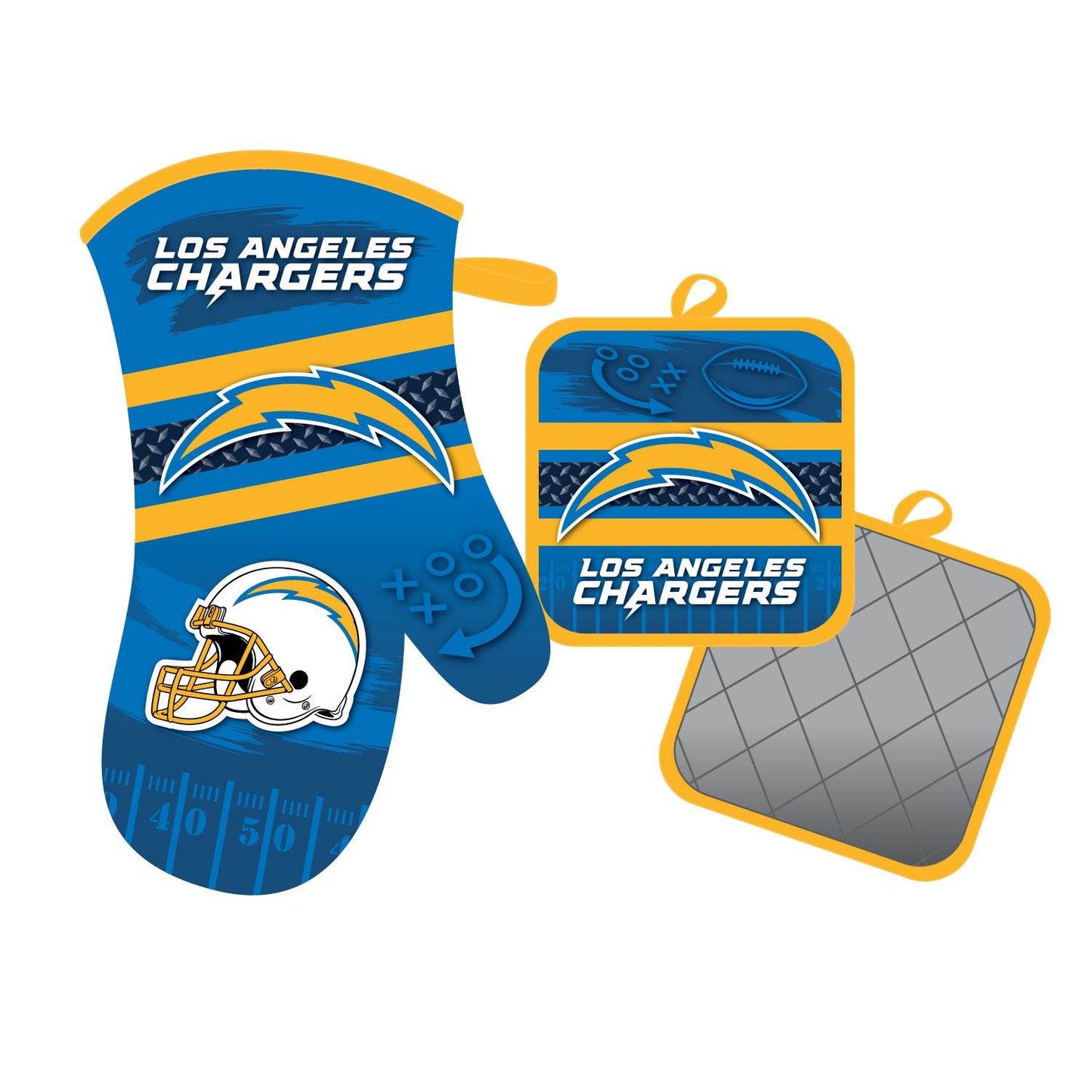 Los Angeles Chargers Oven Mitt and Pot Holder Set for Fans - ToylandEU