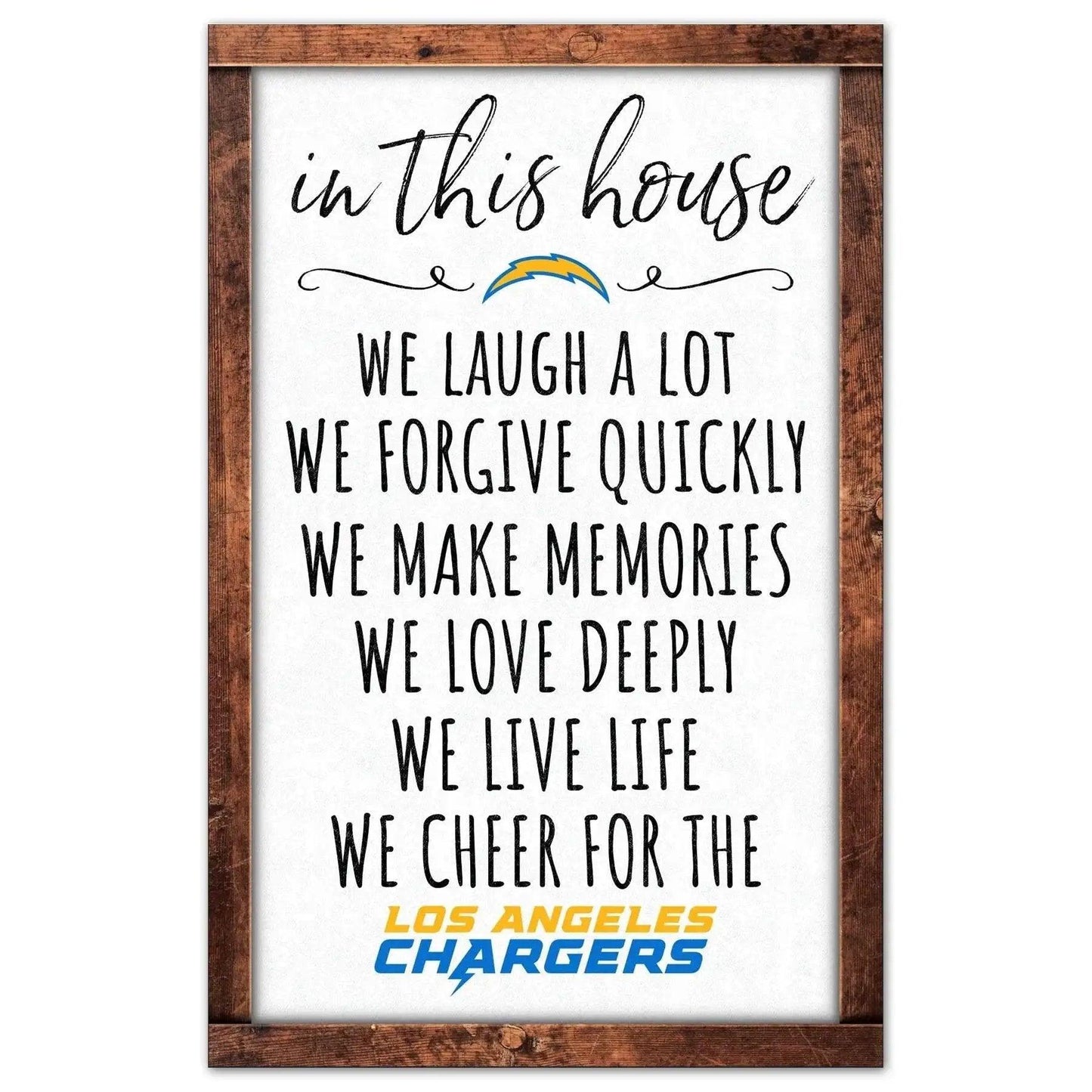  Los Angeles Chargers Sign 11x17 Wood In This House Display -  ToylandEU™