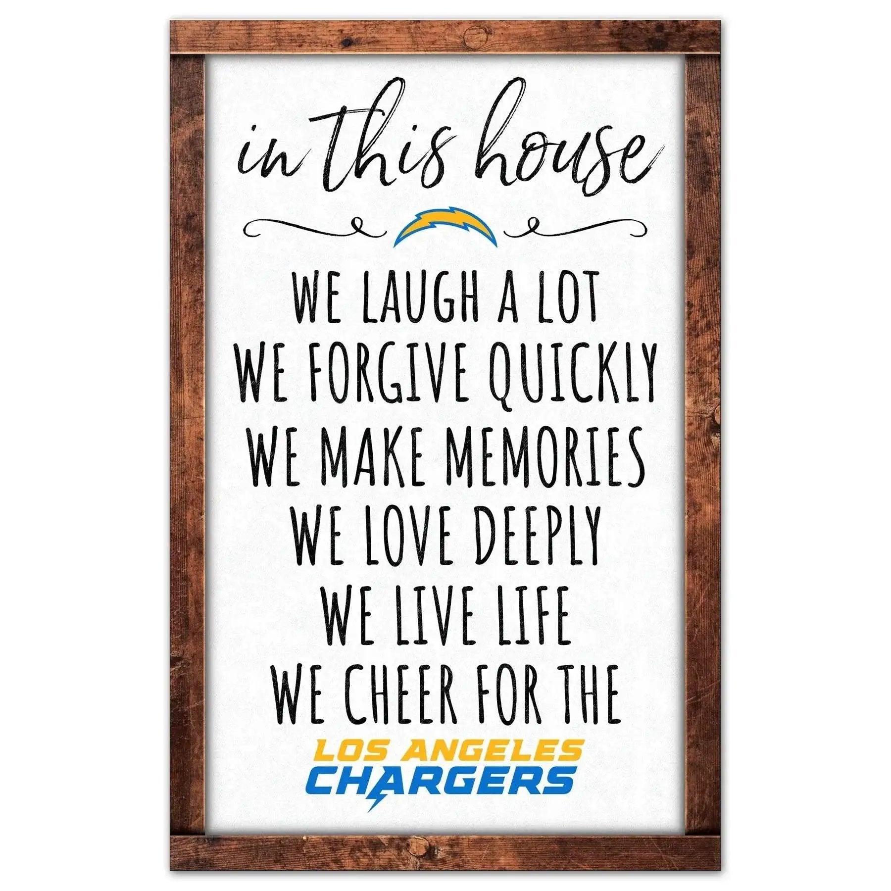  Los Angeles Chargers Sign 11x17 Wood In This House Display -  ToylandEU™
