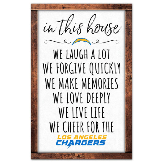 Los Angeles Chargers Sign 11x17 Wood In This House Display - ToylandEU