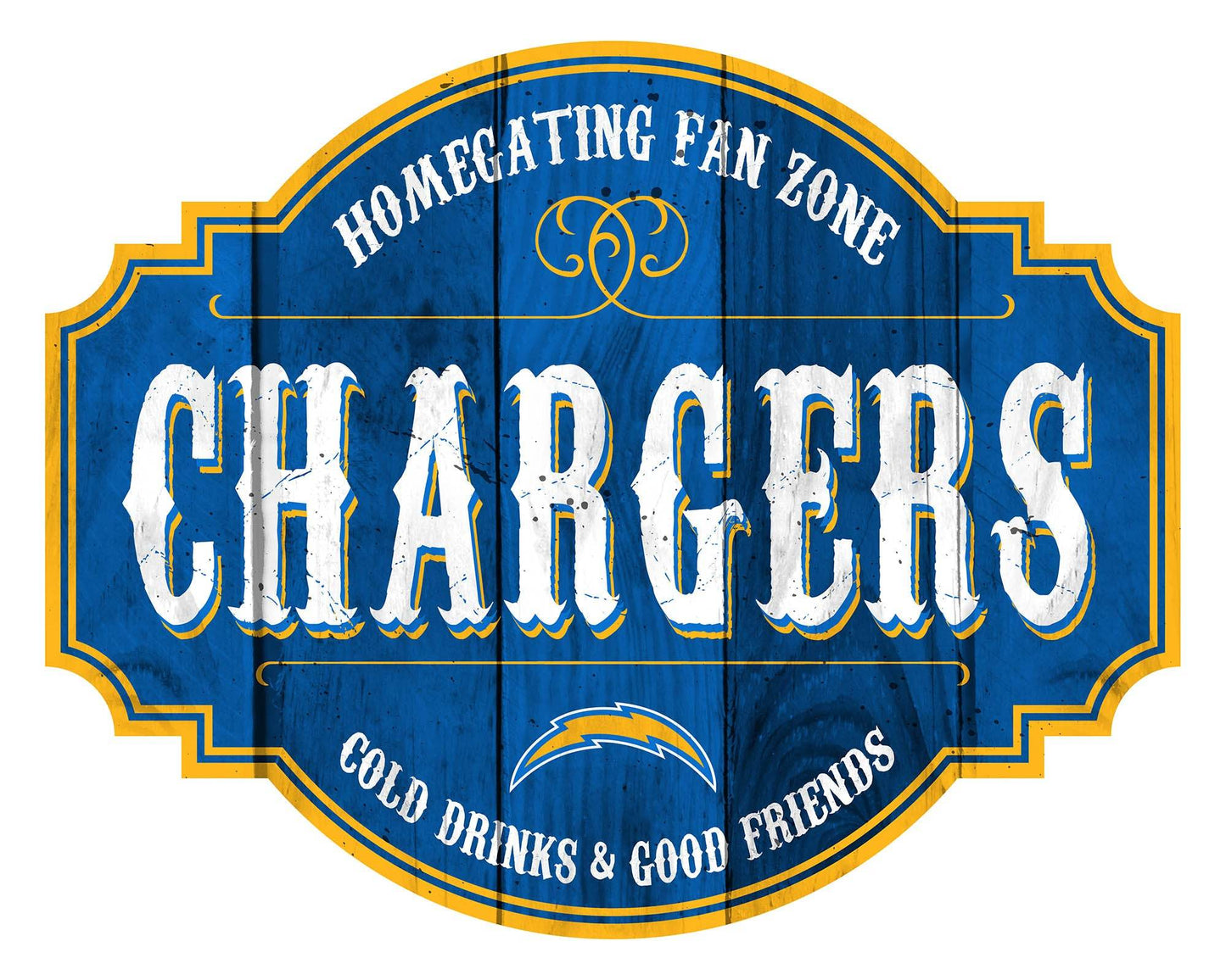 Los Angeles Chargers Sign Wood 12 Inch Homegating Tavern - ToylandEU