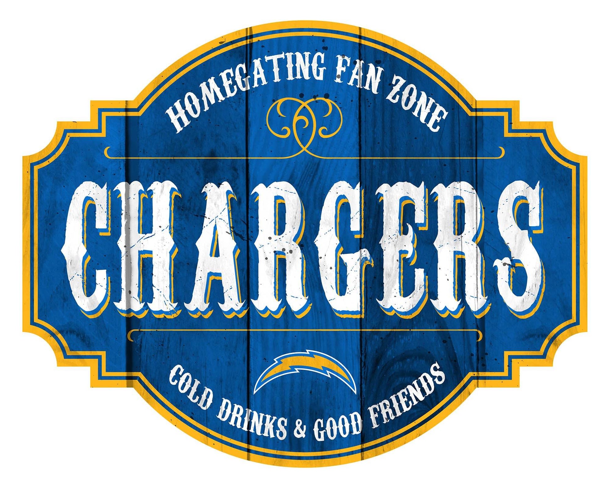 Los Angeles Chargers Sign Wood 12 Inch Homegating Tavern - ToylandEU