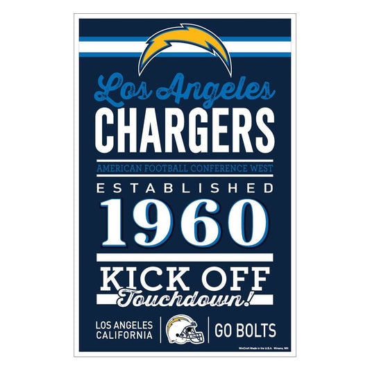 Los Angeles Chargers Wood Sign 11x17 Established Date - ToylandEU