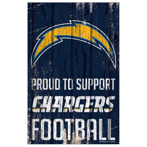Los Angeles Chargers Wood Sign 11x17 Proud To Support - ToylandEU