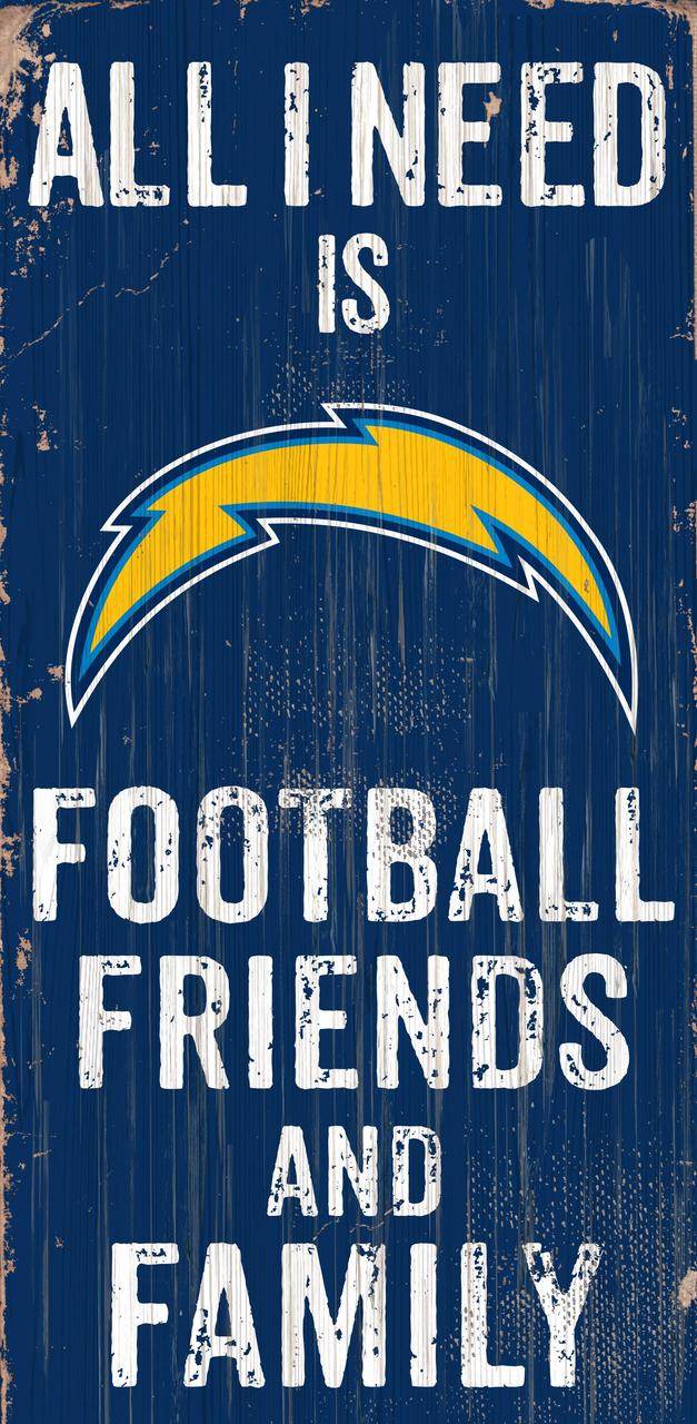 Los Angeles Chargers Wood Sign Football 6x12 Friends Design - ToylandEU