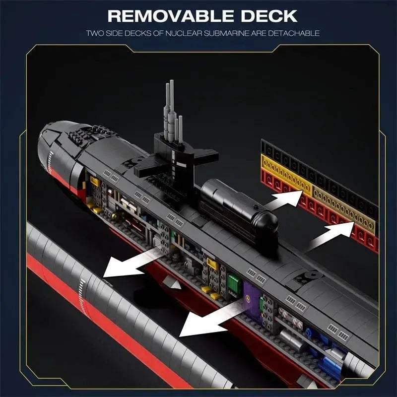 Los Angeles Class SSN Military Submarine Building Blocks Educational Set - ToylandEU