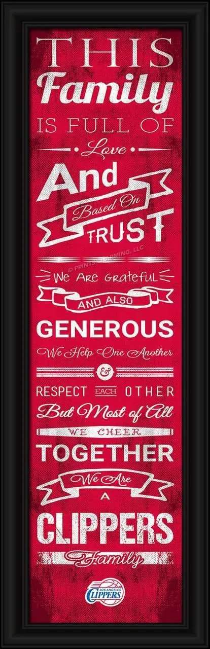 Los Angeles Clippers Family Cheer Print 24 By 8 Inches - ToylandEU