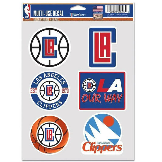  Los Angeles Clippers Fan Decal Set Multi Use 6 Pack -  ToylandEU™