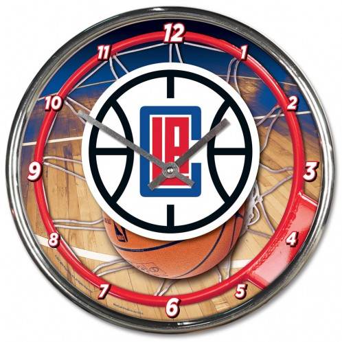 Los Angeles Clippers Round Wall Clock Chrome Style - ToylandEU