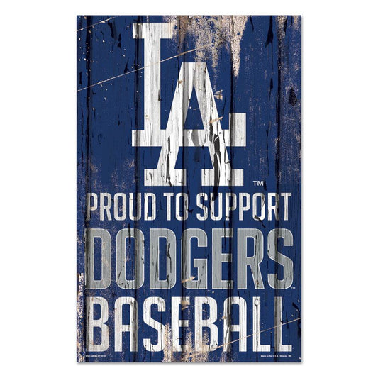 Los Angeles Dodgers 11x17 Wood Sign Proud To Support - ToylandEU