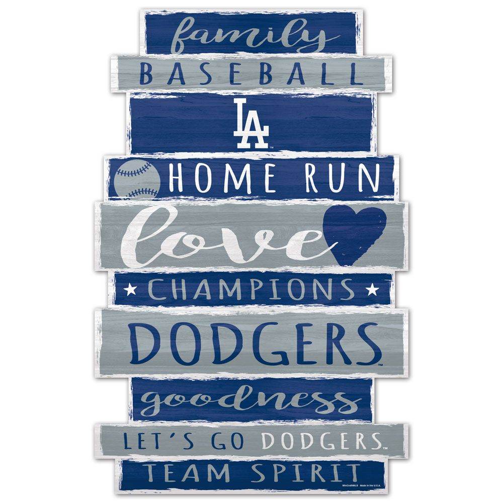 Los Angeles Dodgers 11x17 Wood Sign With Family Word Design - ToylandEU