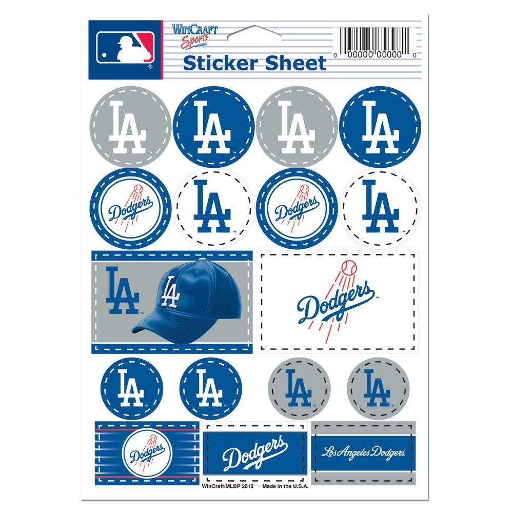 Los Angeles Dodgers Decal Sheet 5x7 Vinyl Sticker Pack - ToylandEU