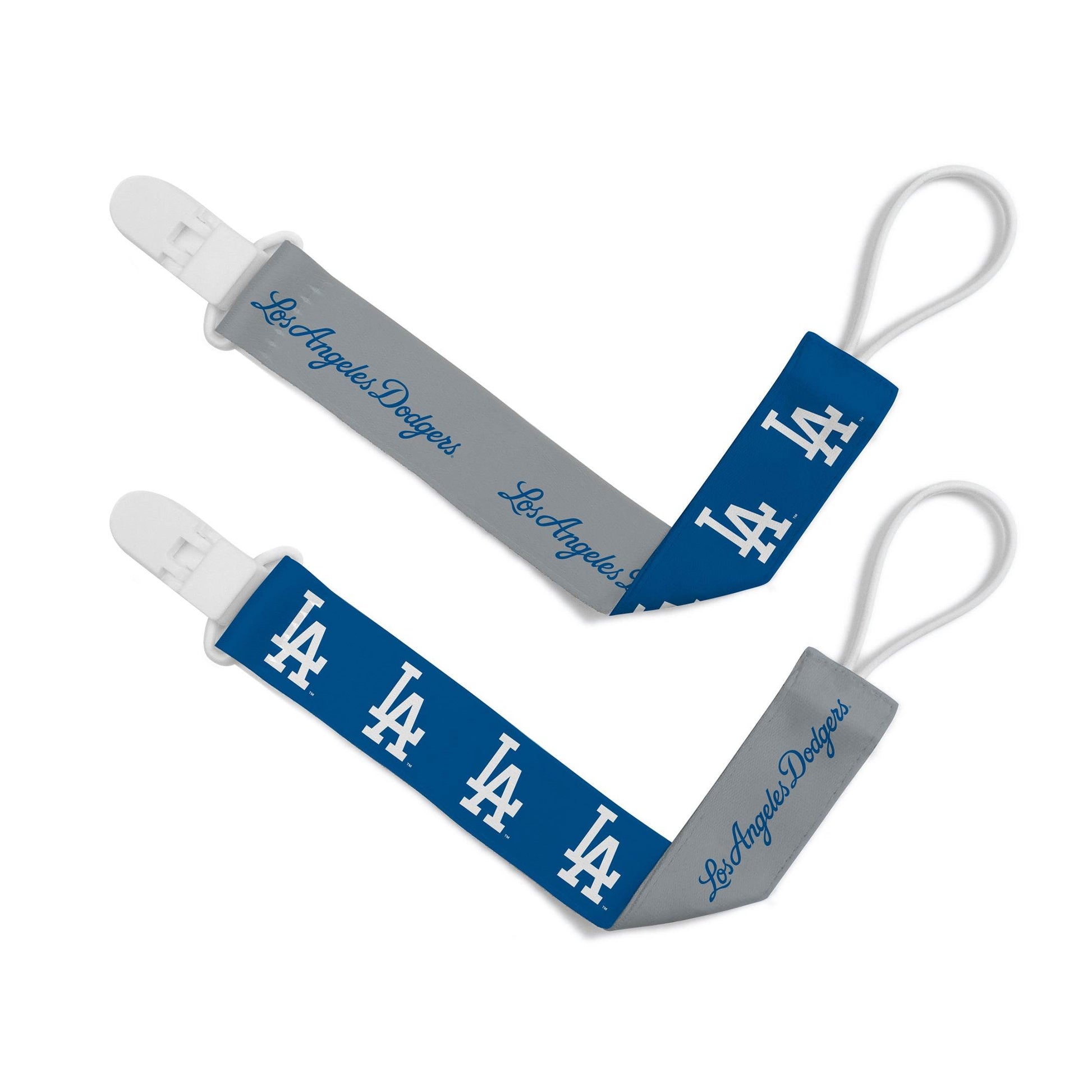 Los Angeles Dodgers Pacifier Clips 2 Pack Team Logo - ToylandEU