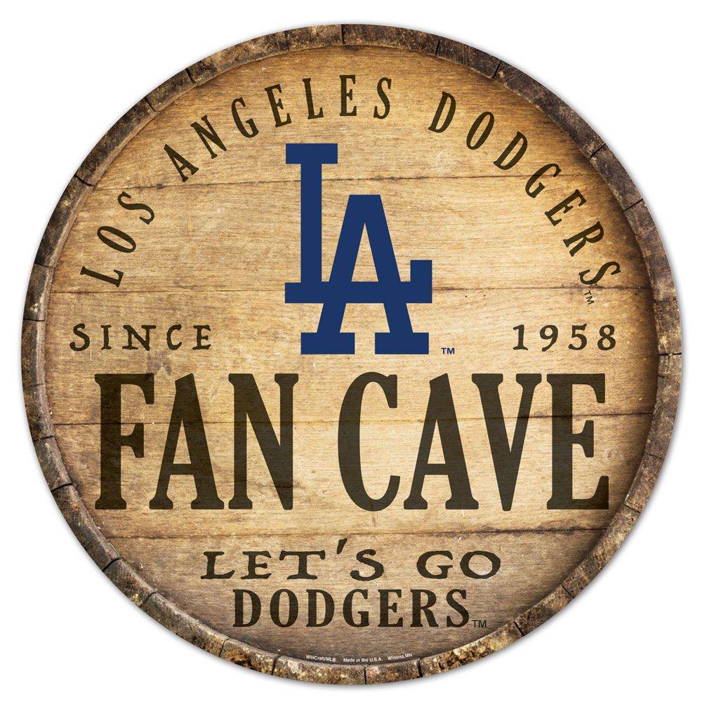 Los Angeles Dodgers Round Barrel Top Wood Sign 14 Inch - ToylandEU