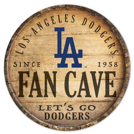 Los Angeles Dodgers Round Barrel Top Wood Sign 14 Inch - ToylandEU