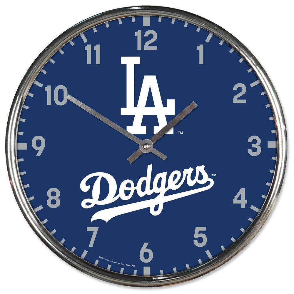 Los Angeles Dodgers Round Chrome Wall Clock - ToylandEU