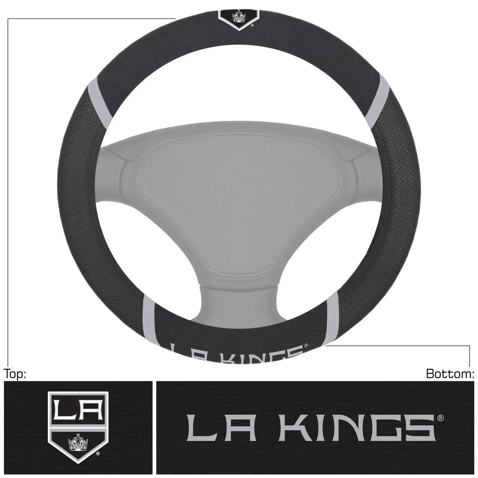 Los Angeles Kings Steering Wheel Cover Faux Suede Mesh - ToylandEU