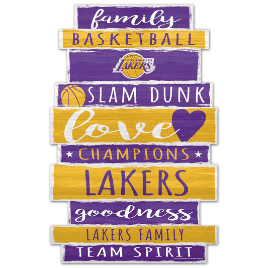 Los Angeles Lakers 11x17 Wood Family Word Sign Decor - ToylandEU