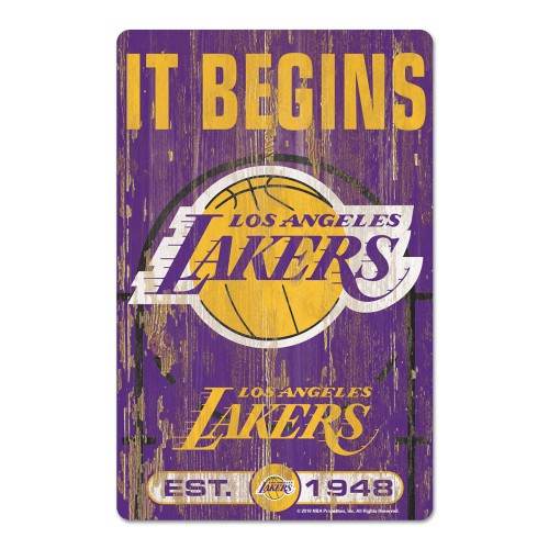 Los Angeles Lakers 11x17 Wood Slogan Sign Wall Decor - ToylandEU