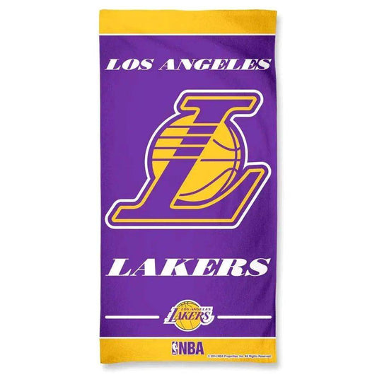 Los Angeles Lakers Beach Towel 30x60 Velour Front Graphic - ToylandEU