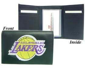 Los Angeles Lakers Embroidered Leather Tri Fold Wallet - ToylandEU