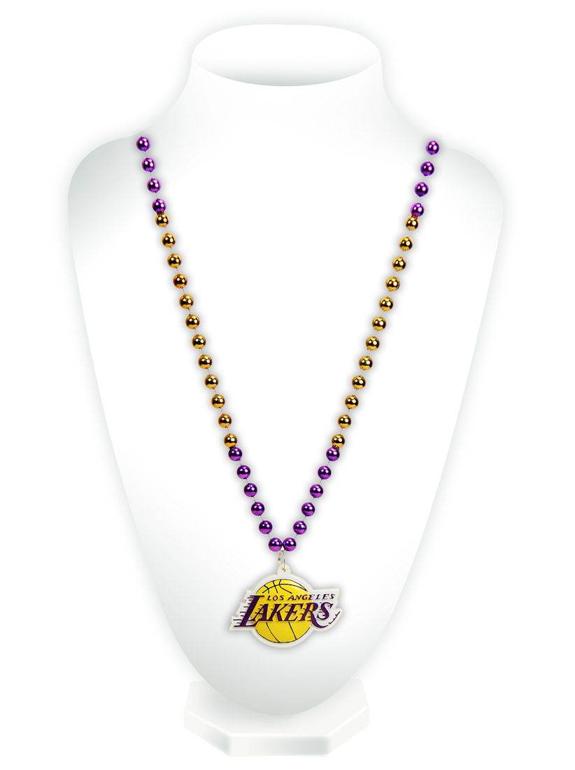 Los Angeles Lakers Mardi Gras Beads With Medallion Style - ToylandEU