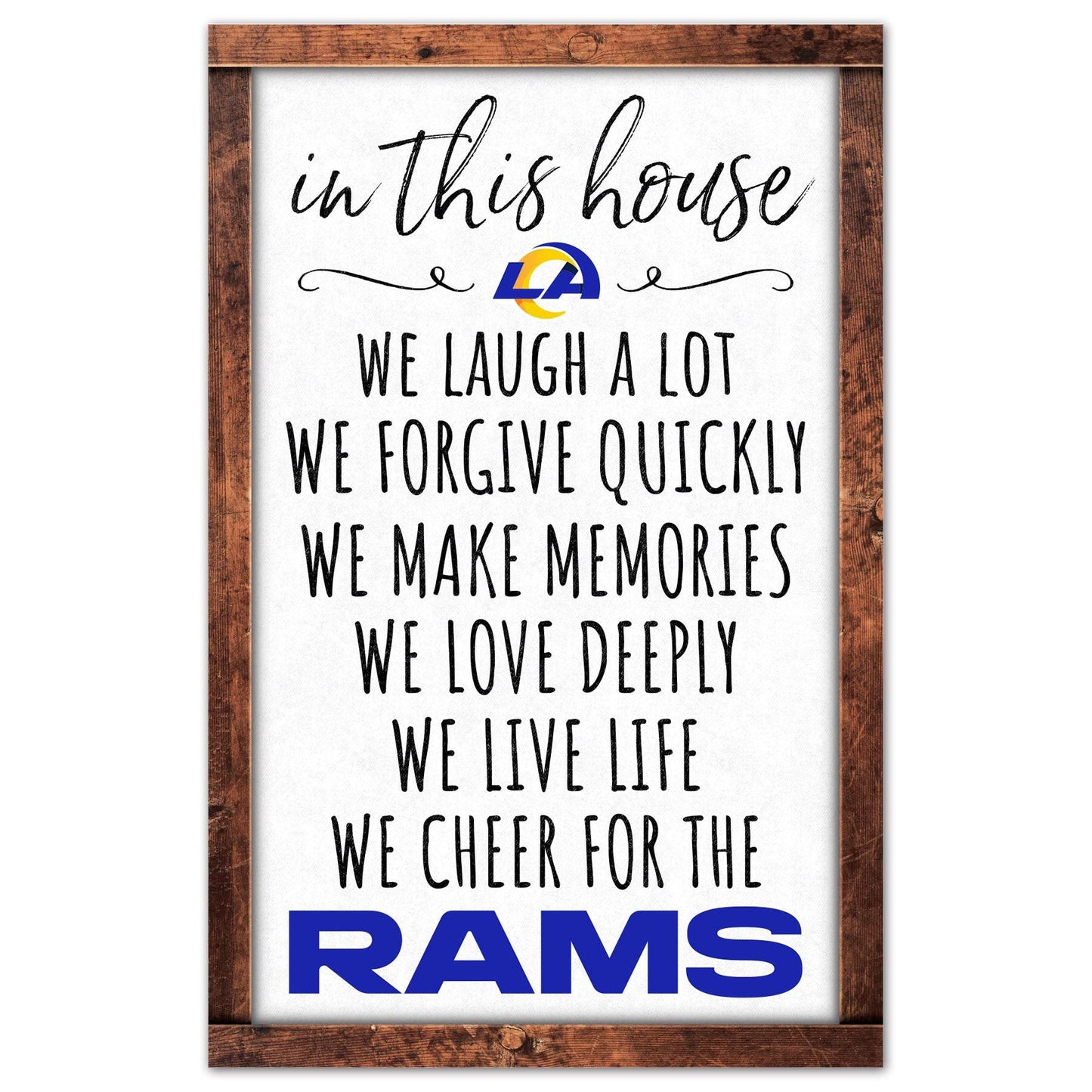 Los Angeles Rams 11x17 Wood Sign In This House Decor - ToylandEU
