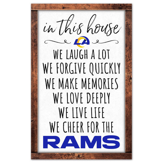 Los Angeles Rams 11x17 Wood Sign In This House Decor - ToylandEU