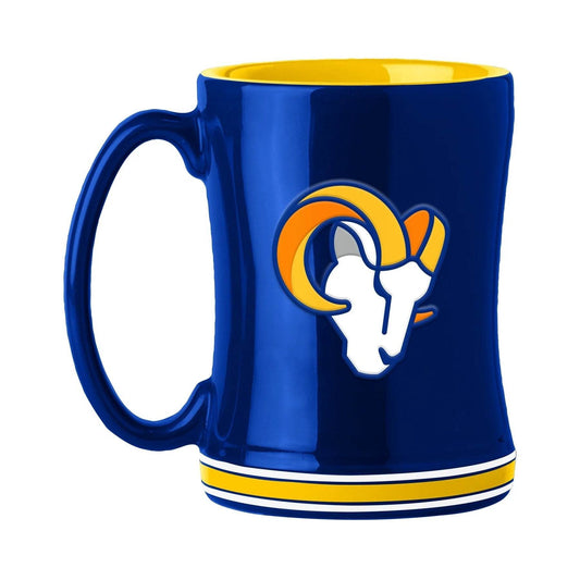 Los Angeles Rams 14oz Coffee Mug Sculpted Relief Team Color - ToylandEU