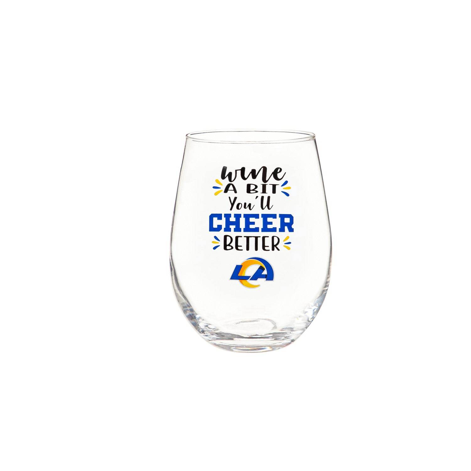 Los Angeles Rams 17oz Stemless Wine Glass With Gift Box - ToylandEU