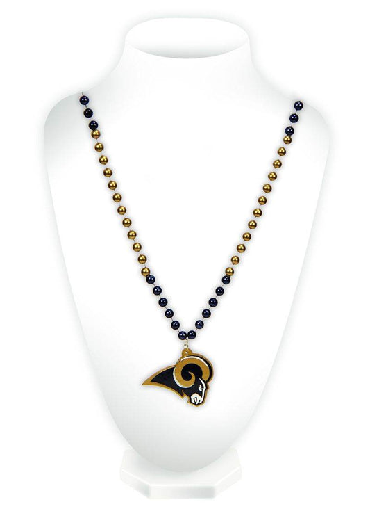 Los Angeles Rams Beads Medallion Mardi Gras Style Deluxe - ToylandEU