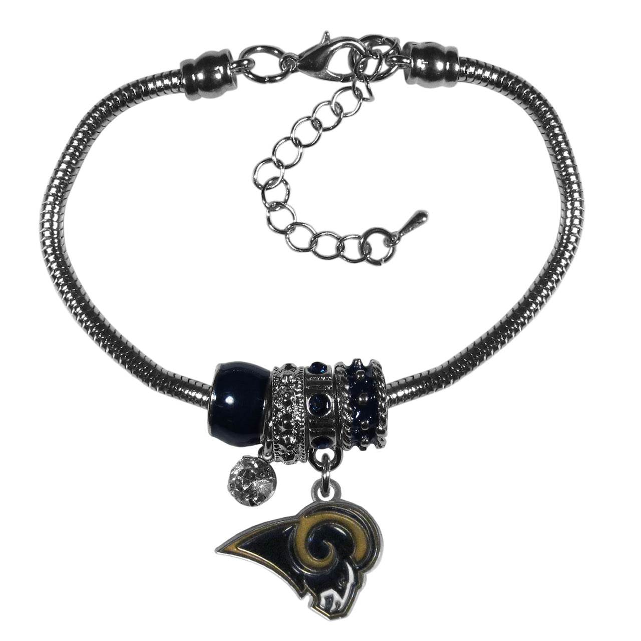 Los Angeles Rams Euro Bead Bracelet With Team Colors - ToylandEU