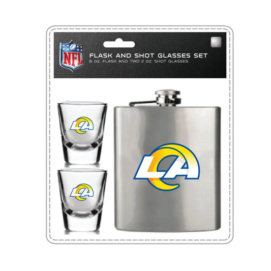 Los Angeles Rams Flask and Shot Glass Set With Logo - ToylandEU
