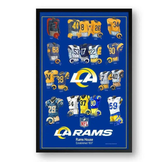 Los Angeles Rams Framed Print Uniform Heritage 10x13 -  ToylandEU™