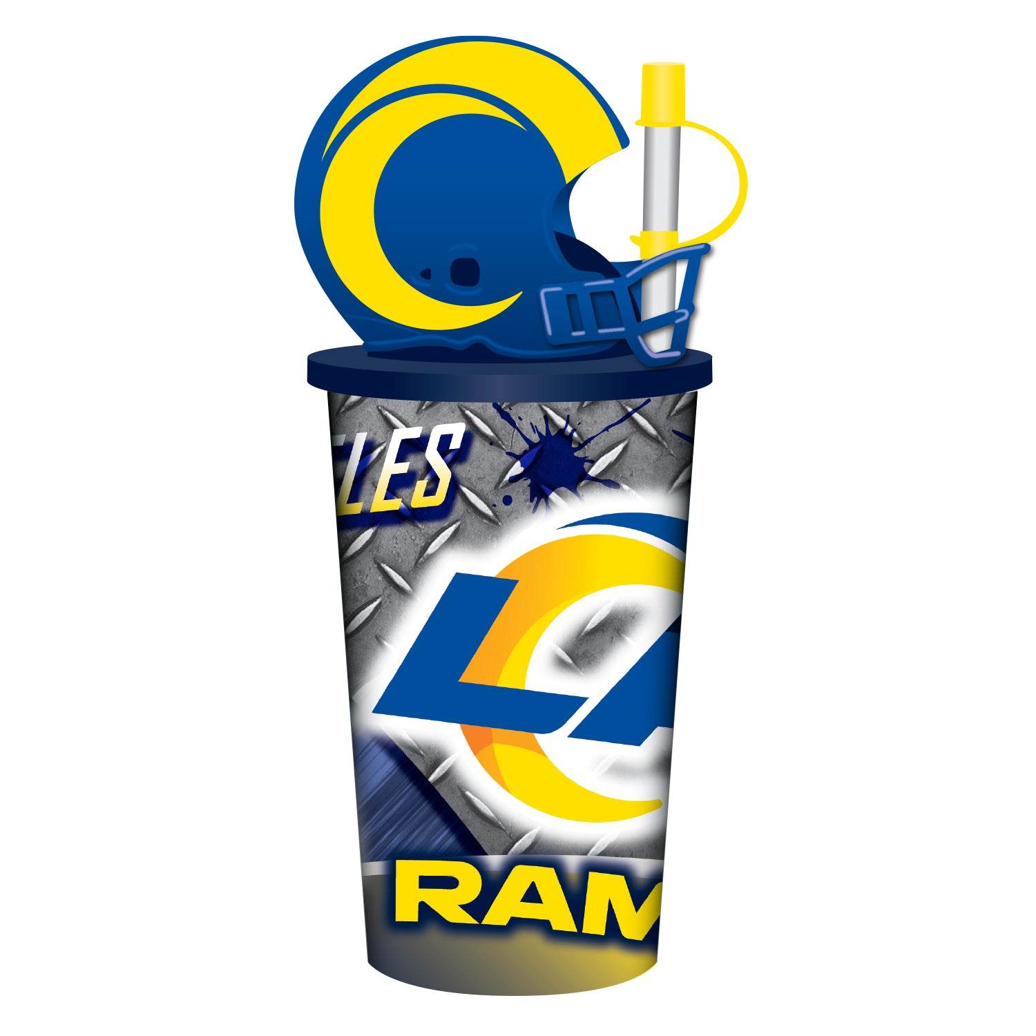 Los Angeles Rams Helmet Cup 32oz Plastic With Straw Lid - ToylandEU