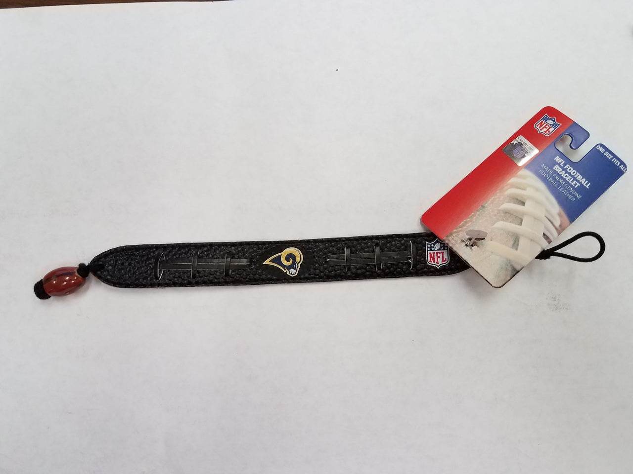 Los Angeles Rams Leather Bracelet Vintage Logo Black - ToylandEU