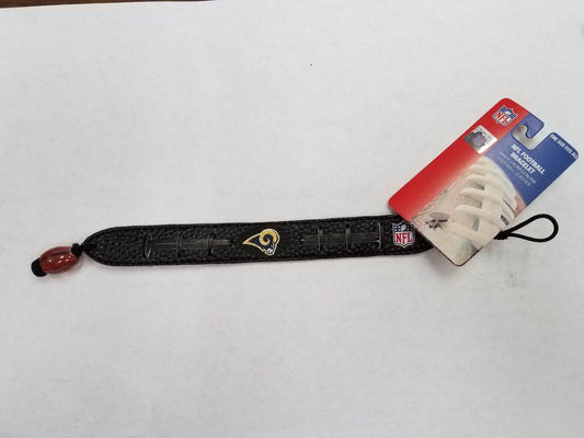 Los Angeles Rams Leather Bracelet Vintage Logo Black - ToylandEU