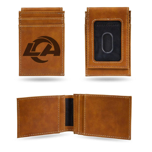 Los Angeles Rams Leather Front Pocket Wallet Laser Engraved - ToylandEU