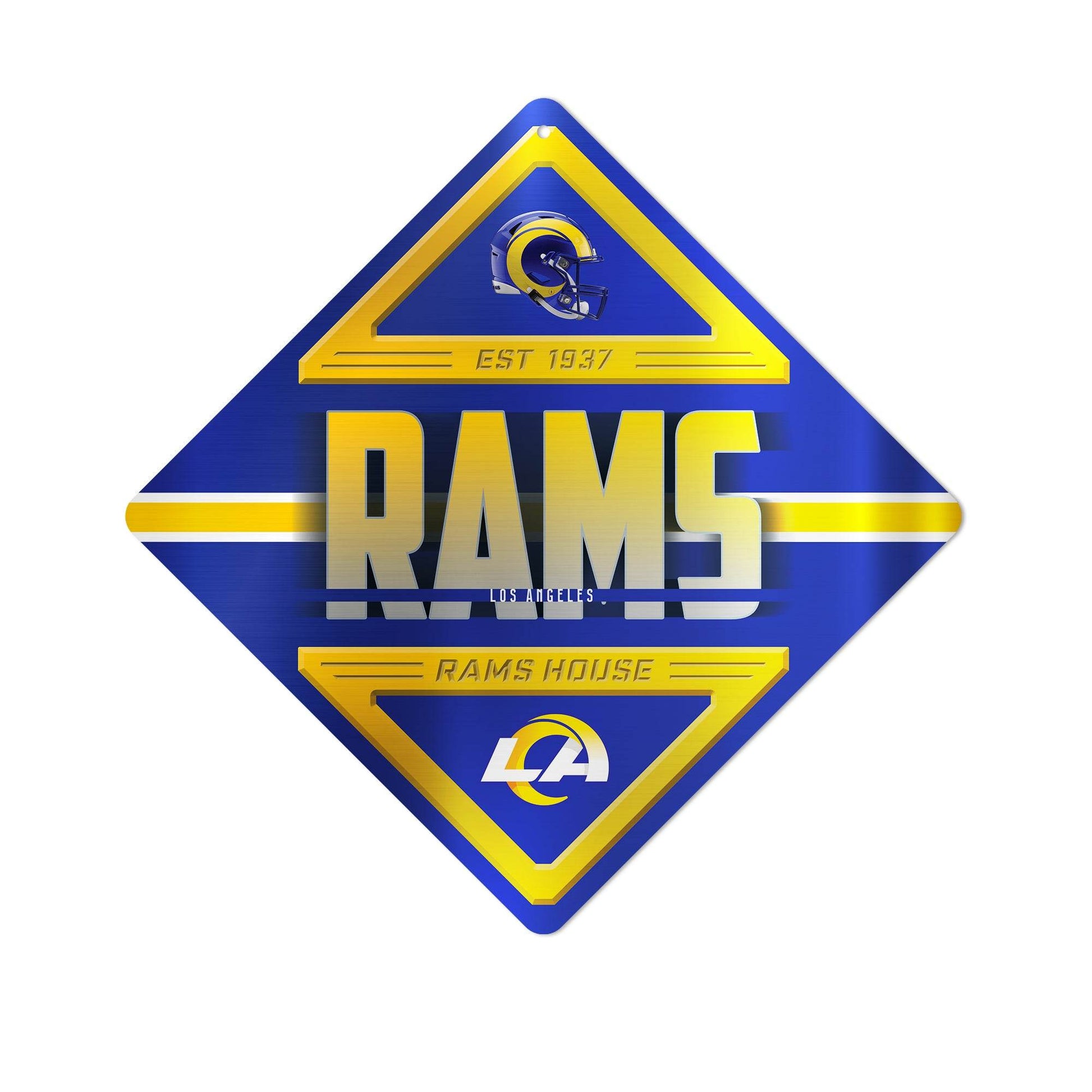 Los Angeles Rams Metal Diamond Shape Sign 12x12 Inches - ToylandEU